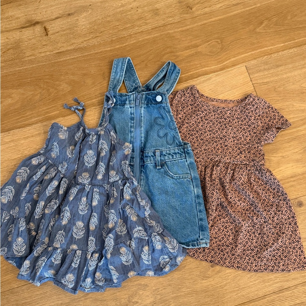 Old Navy Blue and Brown Kids Dress Trio